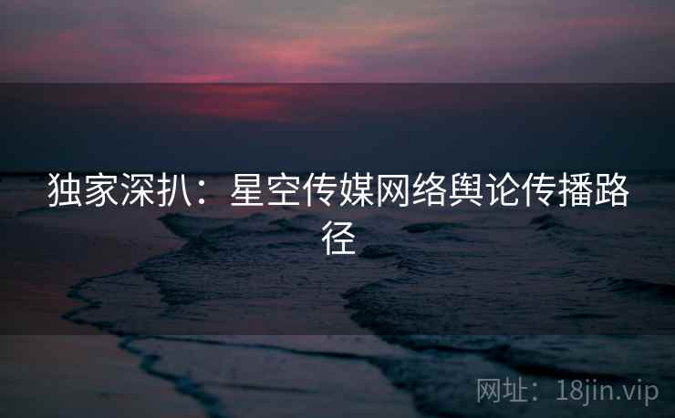 独家深扒：星空传媒网络舆论传播路径